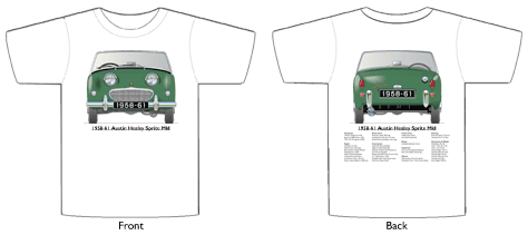 Austin Healey Sprite MkI 1958-61 T-shirt Front & Back